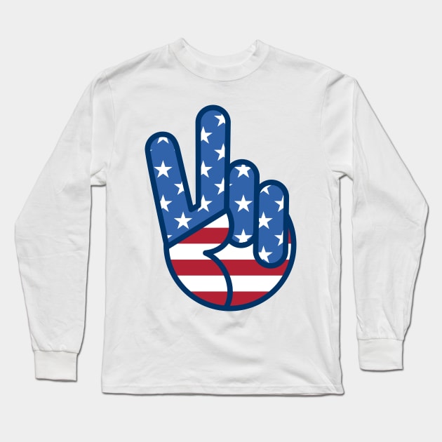 OldSalt American Flag Peace Sign II Long Sleeve T-Shirt by OldSalt